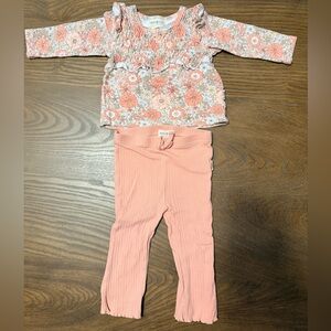 Charming Floral Kids Set - Peach